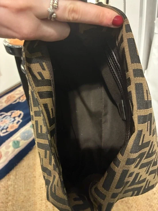 Fendi Brown and Dark Brown FF Canvas Messenger Bag - Picture 9 of 17